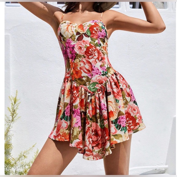 Boho Floral Print Bodice Cami Dress - Picture 4 of 10